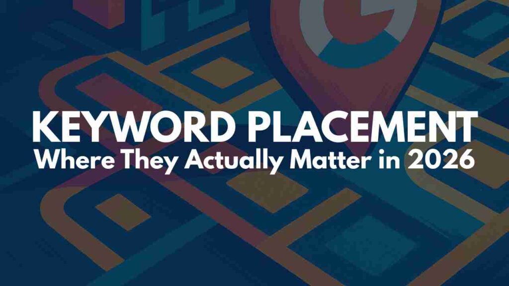 Google Business Profile keyword optimization
Key Points:
	•	There are only five places Google reads your keywords for ranking:
	1.	Business description
	2.	Services descriptions
	3.	Products
	4.	Q&A section
	5.	Google Posts