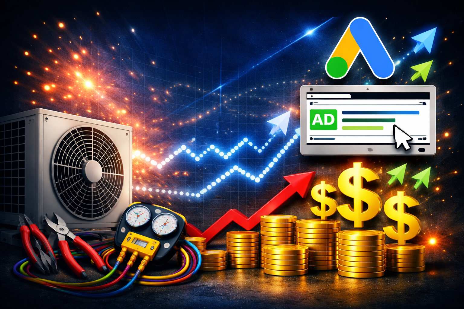 HVAC Google Ads strategy showing high-intent lead generation and paid search growth