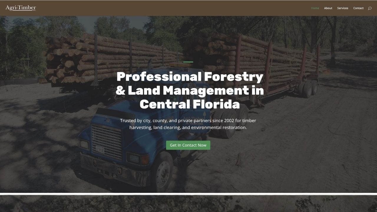 Agri-Timber website homepage built by Coast333