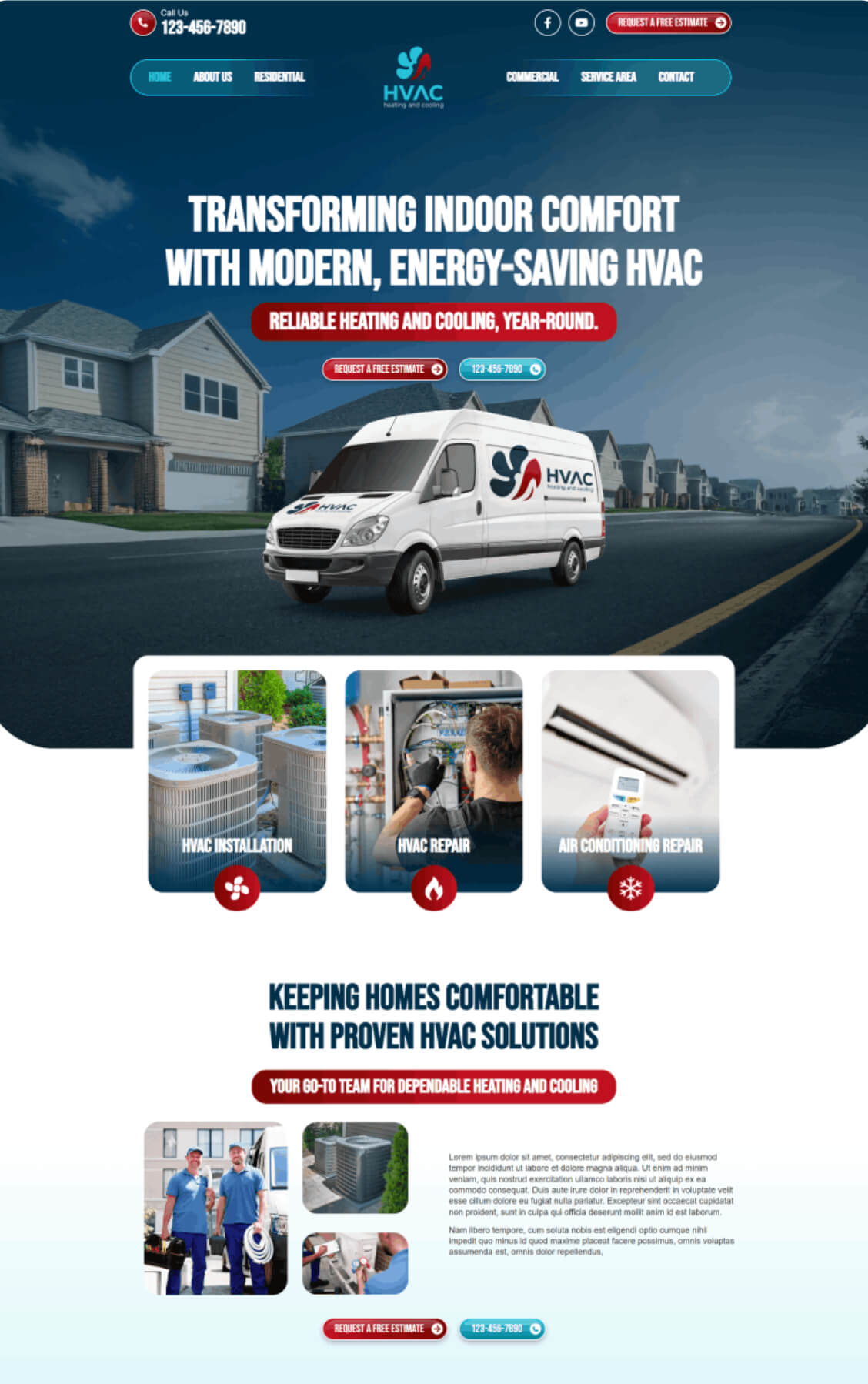 Website design foundation for an HVAC company